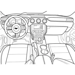 Ford Mustang 2016 Interior View Free Coloring Page for Kids