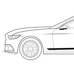 2016 Ford Mustang Car Profile Free Coloring Page for Kids