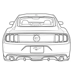 Ford Mustang 2015 Rear View Free Coloring Page for Kids