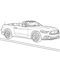 2015 Ford Mustang Convertible Car Free Coloring Page for Kids