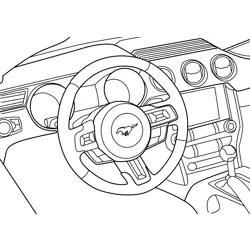 Mustang Convertible Interior View Free Coloring Page for Kids