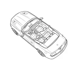 Mustang Convertible 2015 Top View Free Coloring Page for Kids