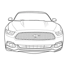Ford Mustang EcoBoost Front View Free Coloring Page for Kids