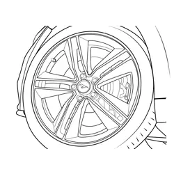 Ford Mustang EcoBoost Wheel Free Coloring Page for Kids