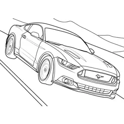 2015 Ford Mustang GT Front Free Coloring Page for Kids