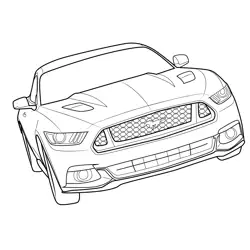 2015 Ford Mustang GT Front Free Coloring Page for Kids