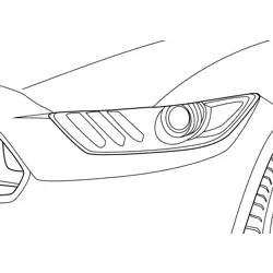 2015 Ford Mustang Headlight View Free Coloring Page for Kids