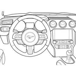 Ford Mustang GT Car Interior Free Coloring Page for Kids