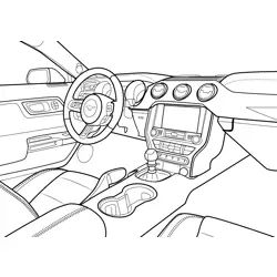 2015 Ford Mustang GT Interior Free Coloring Page for Kids