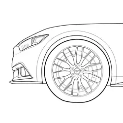 Mustang GT Wheel Detail Free Coloring Page for Kids