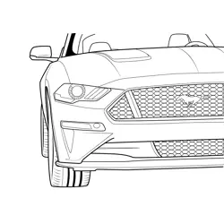 Ford Mustang GT Headlamps Free Coloring Page for Kids