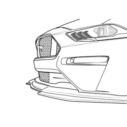 Ford Mustang GT Front View Free Coloring Page for Kids