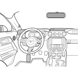 Ford Mustang GT Interior View Free Coloring Page for Kids
