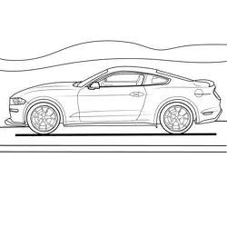 Ford Mustang GT Side View Free Coloring Page for Kids
