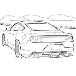 Mustang Shelby GT350 Rear View Free Coloring Page for Kids
