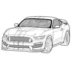 Ford Shelby Mustang GT350 Front Free Coloring Page for Kids