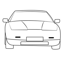 Front View Of Car Free Coloring Page for Kids