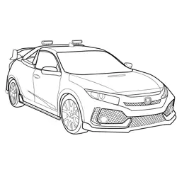 Honda Civic Type R Truck Concept Free Coloring Page for Kids