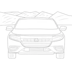 Honda Insight Sedan Front View Free Coloring Page for Kids