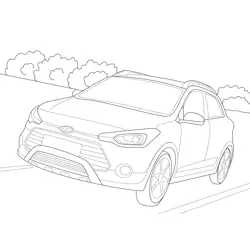 Hyundai i20 Active Vehicle Free Coloring Page for Kids