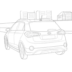 Hyundai i20 Active Vehicle Free Coloring Page for Kids