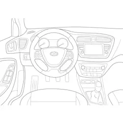 Hyundai i20 Active Dashboard Free Coloring Page for Kids