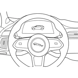 Jaguar I-Pace Dashboard View Free Coloring Page for Kids