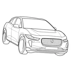Jaguar I-Pace Electric SUV Free Coloring Page for Kids