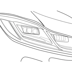 Jaguar I-Pace Headlamp Closeup Free Coloring Page for Kids