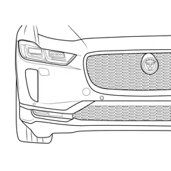Jaguar I-Pace Front View Free Coloring Page for Kids