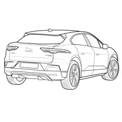 Jaguar I-Pace Electric SUV Rear Free Coloring Page for Kids
