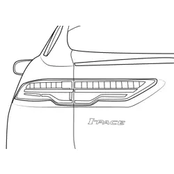 Jaguar I-Pace Tail Light Free Coloring Page for Kids