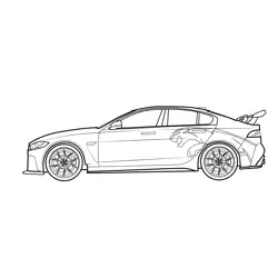 Jaguar XE SV Project 8 Sedan Free Coloring Page for Kids