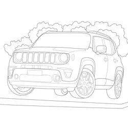 Jeep Renegade SUV Vehicle Free Coloring Page for Kids