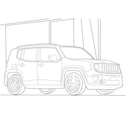 Jeep Renegade SUV Vehicle Free Coloring Page for Kids