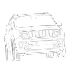 Jeep Renegade 2019 SUV Free Coloring Page for Kids