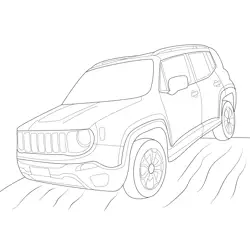 Jeep Renegade SUV Sketch Free Coloring Page for Kids