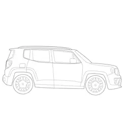 Jeep Renegade 2019 Vehicle View Free Coloring Page for Kids