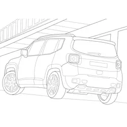 Jeep Renegade Rear View Free Coloring Page for Kids