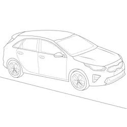 Kia Ceed 2019 Vehicle View Free Coloring Page for Kids