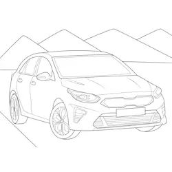 Kia Ceed 2019 Vehicle Free Coloring Page for Kids