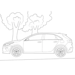 Modern Kia Car Profile Free Coloring Page for Kids