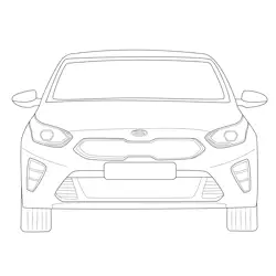 Kia Ceed 2019 Front View Free Coloring Page for Kids