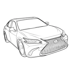 2019 Lexus ES Sedan View Free Coloring Page for Kids