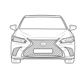 Lexus ES 2019 Front View Free Coloring Page for Kids