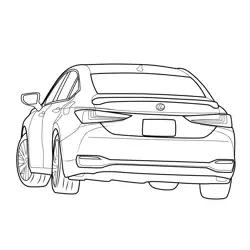 2019 Lexus ES Rear View Free Coloring Page for Kids