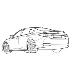 Lexus ES 2019 Rear View Free Coloring Page for Kids