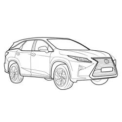 Lexus RX L Front View Free Coloring Page for Kids