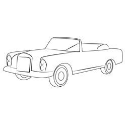 Mercedes Benz 300se W112 Convertible Free Coloring Page for Kids