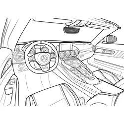 Mercedes AMG GT S Interior Free Coloring Page for Kids